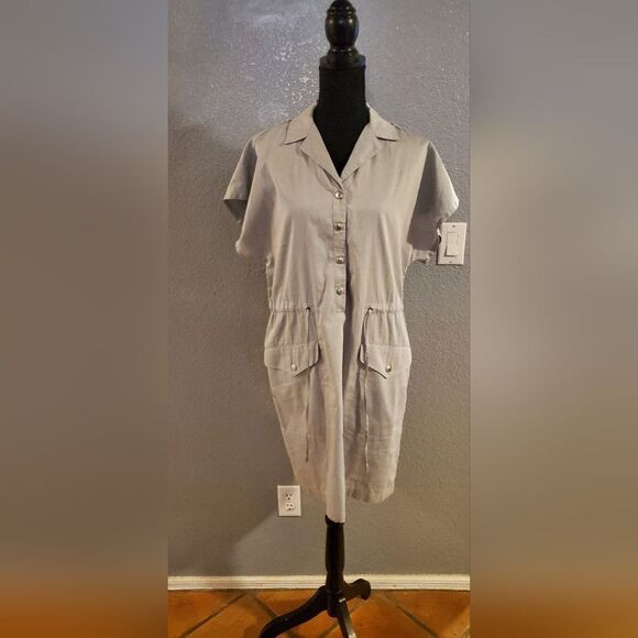 Rag & Bone Gray Shirt Mini Dress Two Pockets Women’s Size 4 - Picture 2 of 15